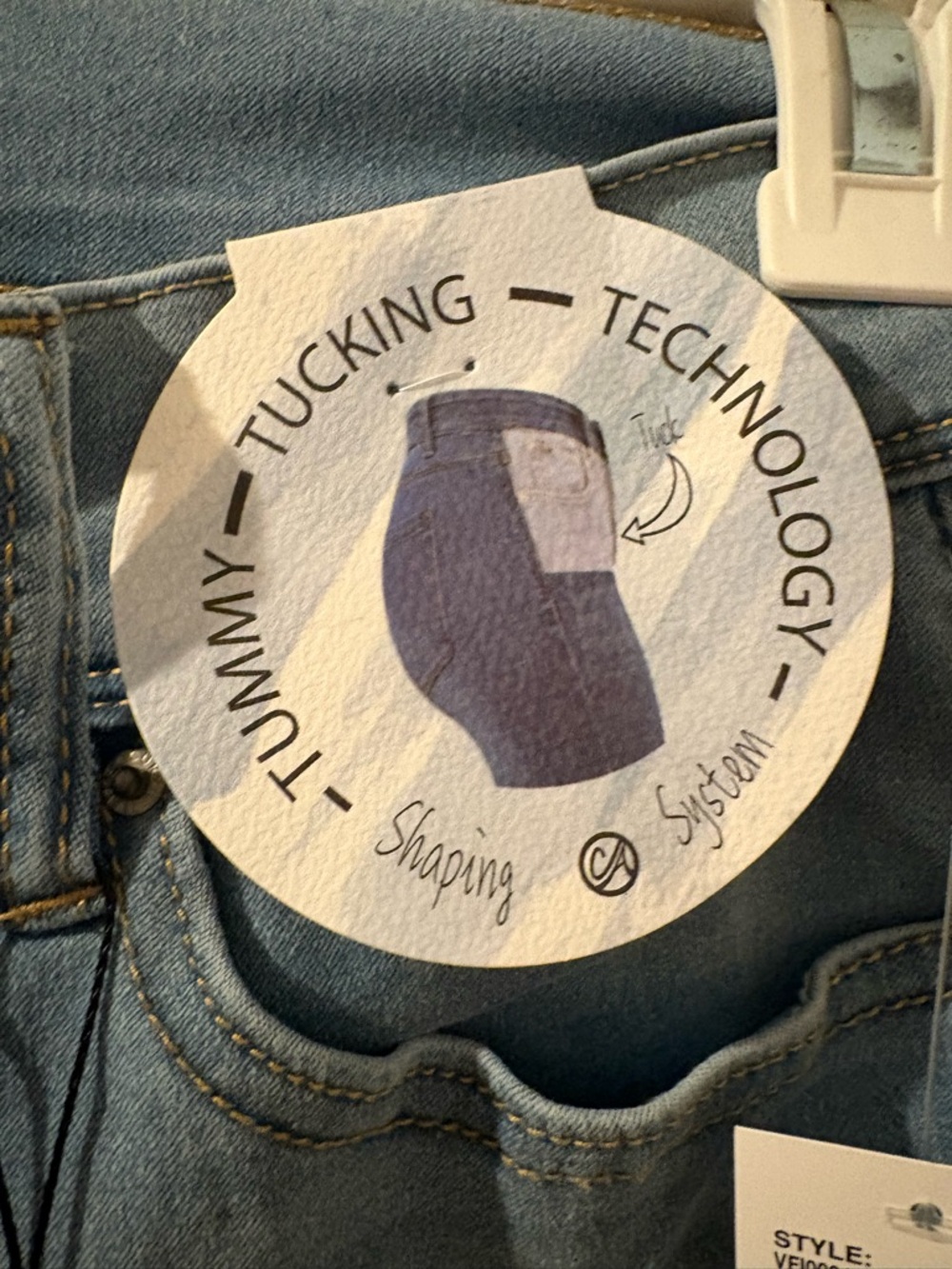 Curve Appeal High-Rise Light Blue Tummy-Tucking Jeans - Picture 3 of 4